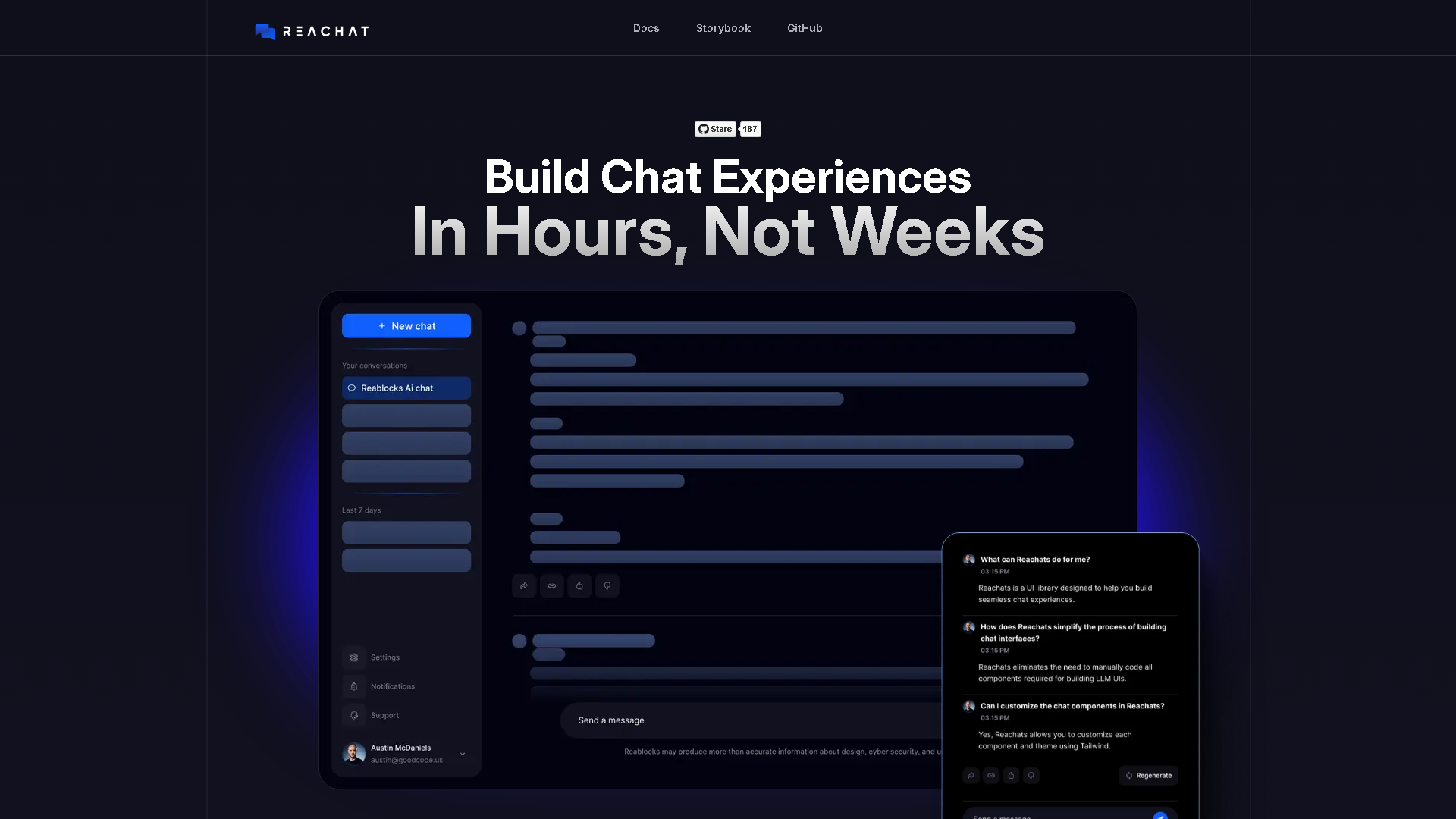 Reachat Interface Screenshot - Writing & Editing Tool