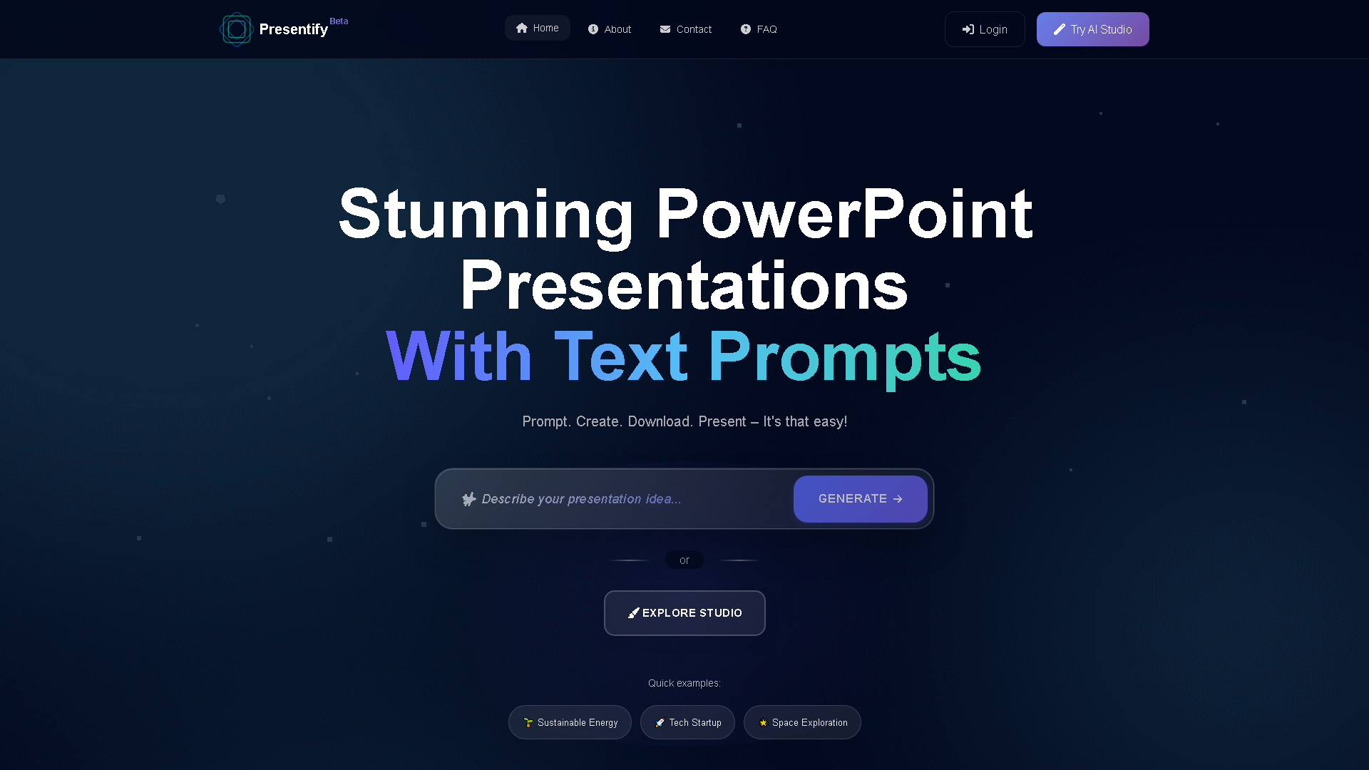 Presentify.ai Interface Screenshot - Office & Productivity Tool