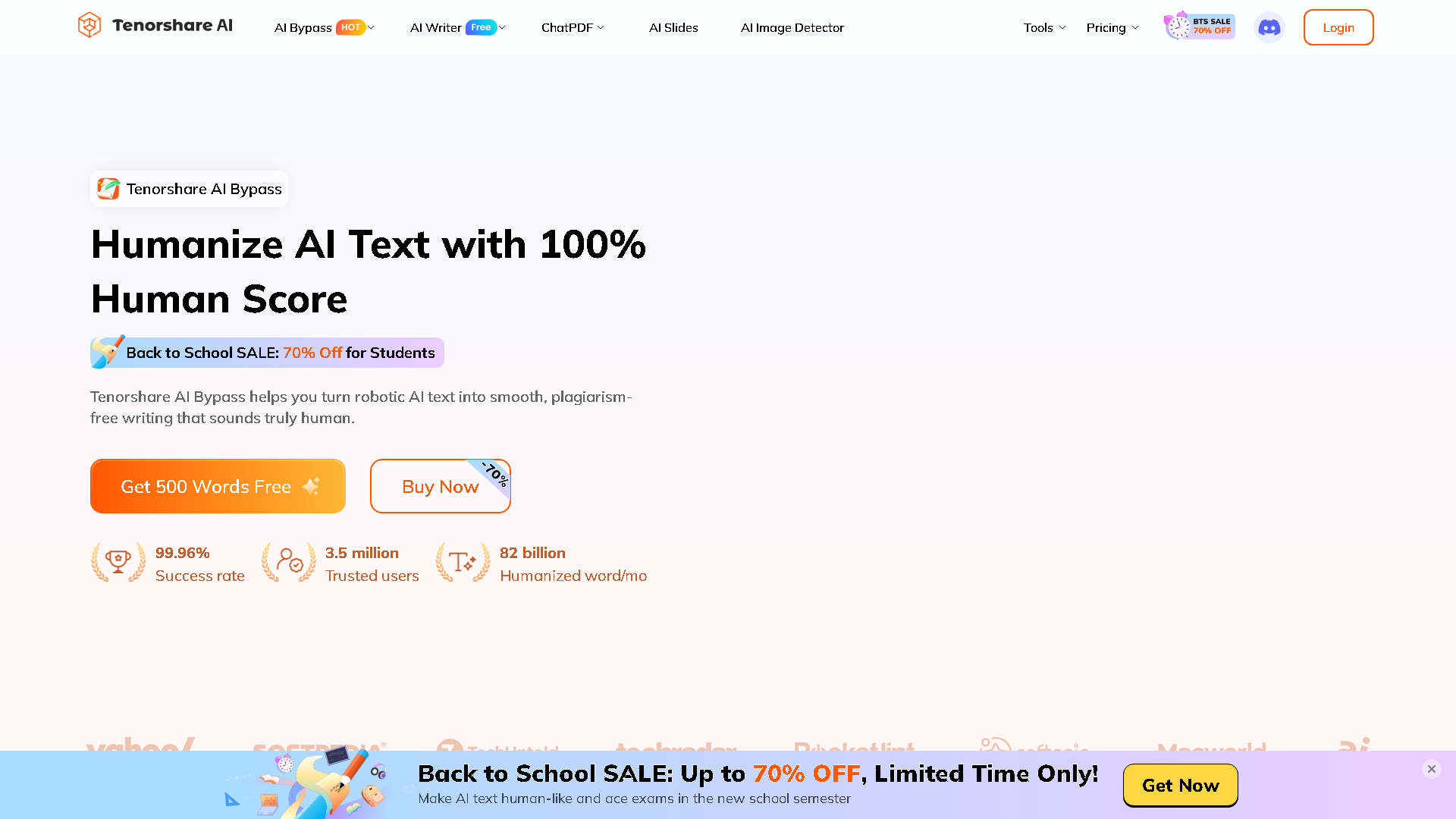 Tenorshare AI Interface Screenshot - Writing & Editing Tool