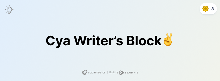 Idea Generators - Copy Creator Logo - Writing & Editing Tool