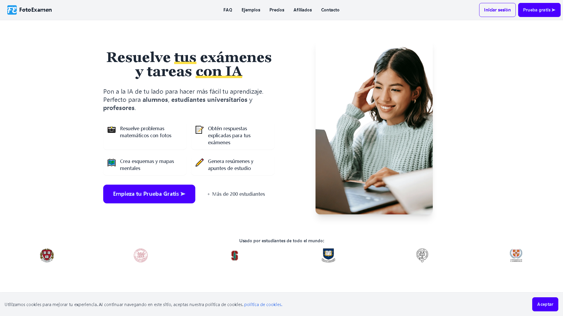FotoExamen Interface Screenshot - Writing & Editing Tool