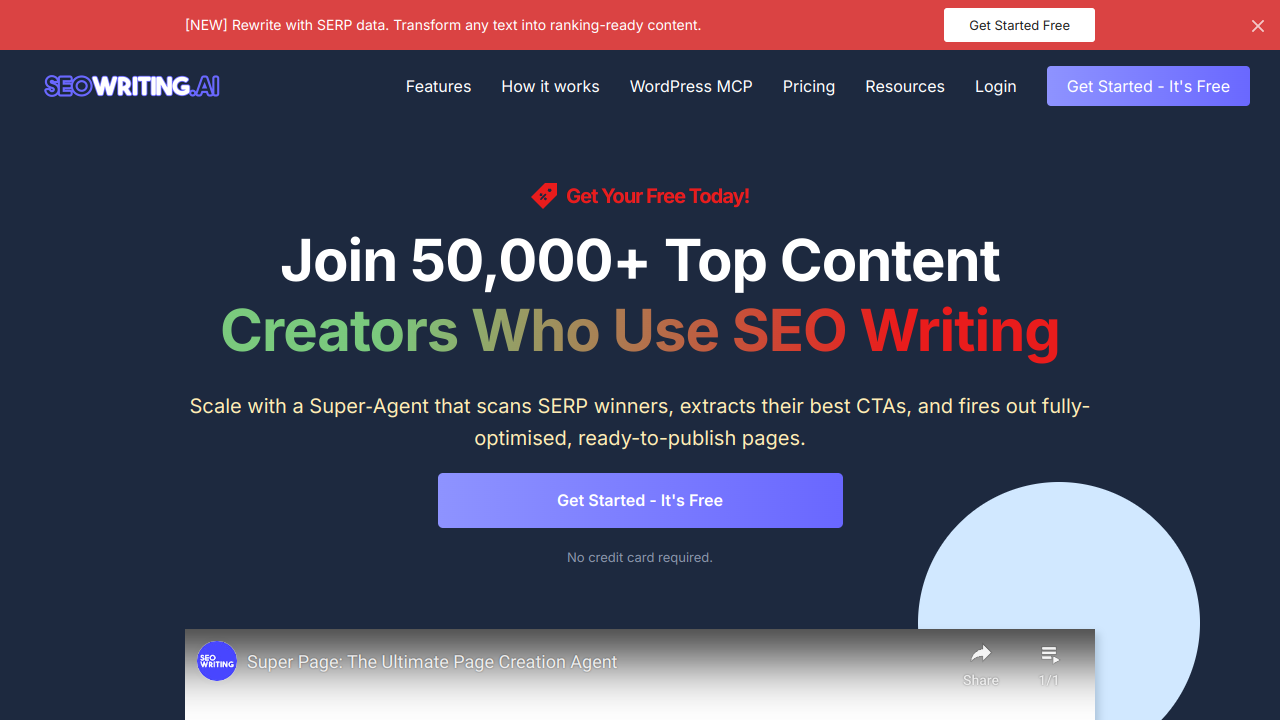 SEO Writing AI Pricing Interface Screenshot - Writing & Editing Tool