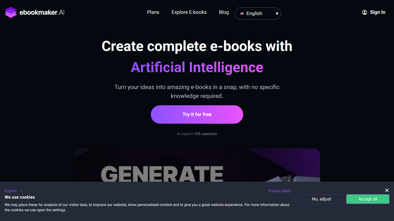Ebookmaker Interface Screenshot - Writing & Editing Tool