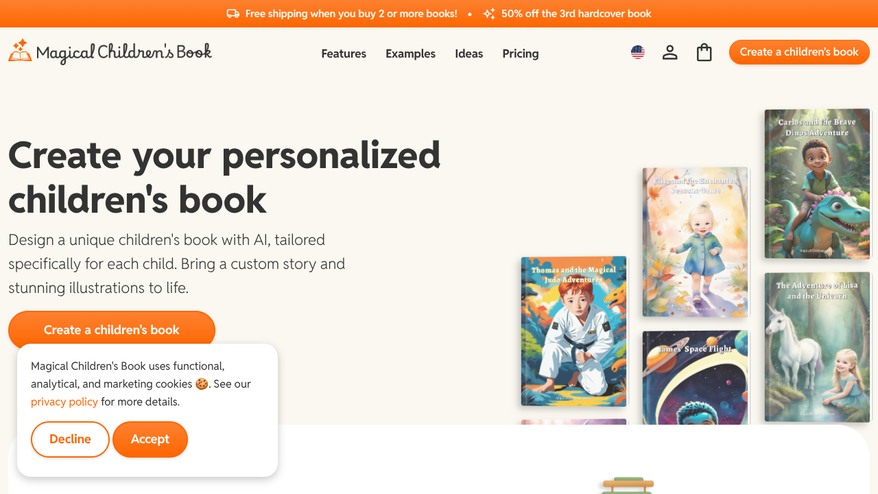 Magical Children's Book Interface Screenshot - Writing & Editing Tool
