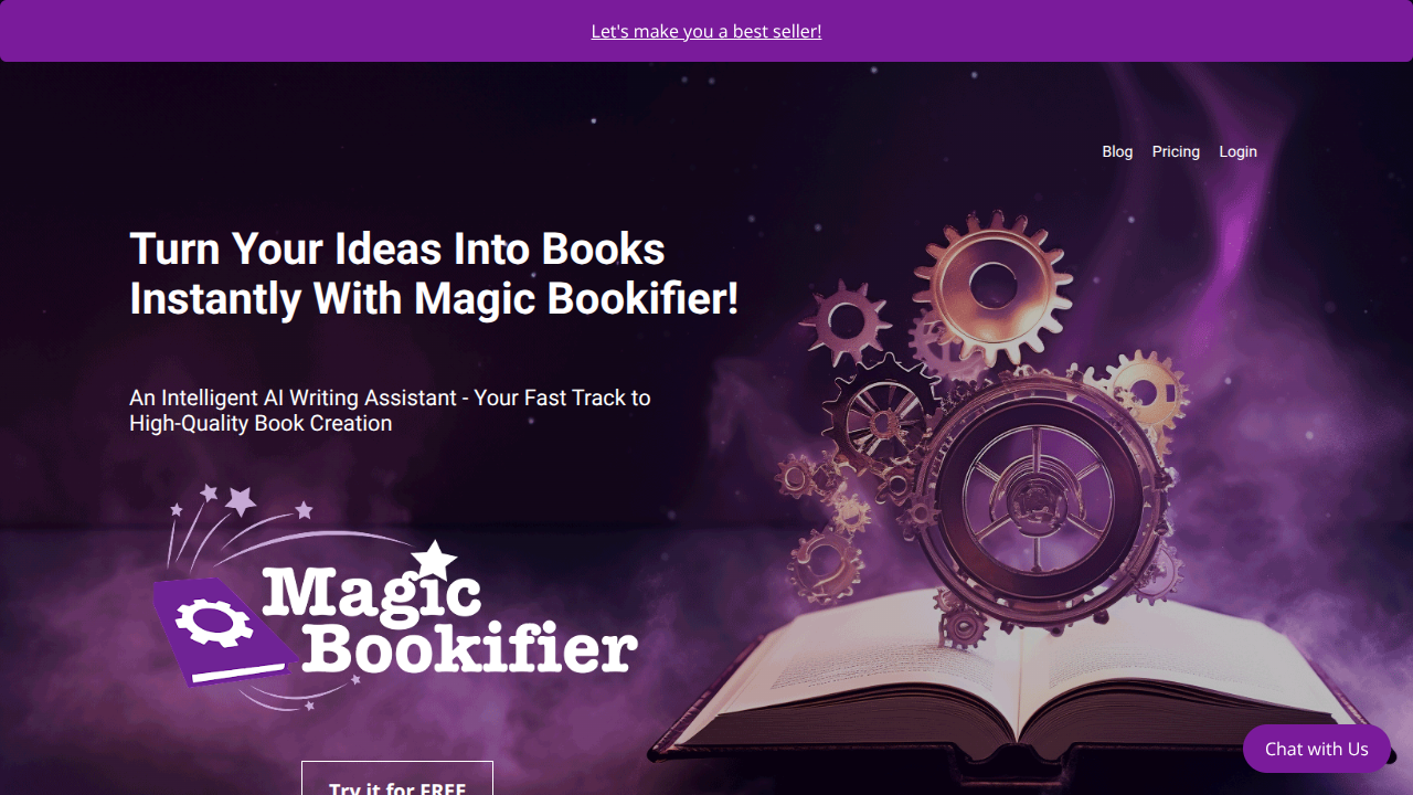 Magic Bookifier Interface Screenshot - Writing & Editing Tool