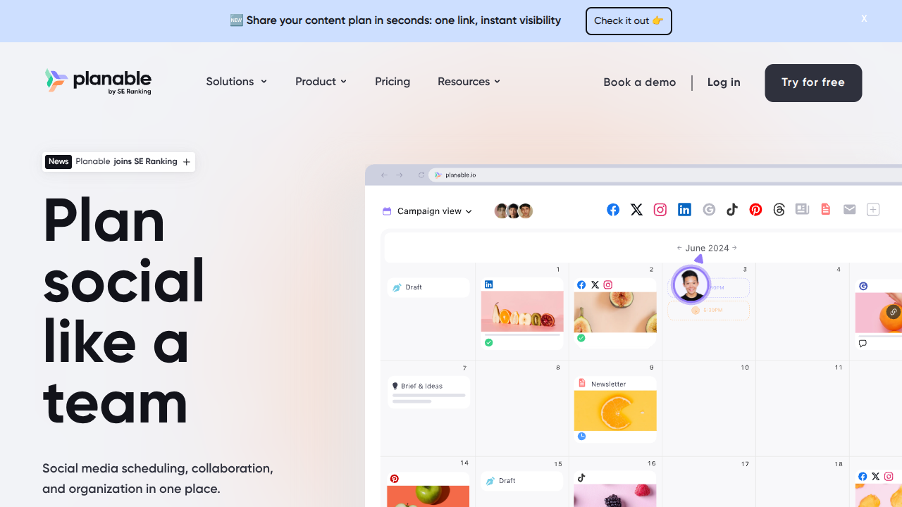 Planable Interface Screenshot - Writing & Editing Tool
