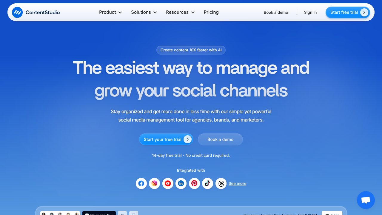 ContentStudio Interface Screenshot - Writing & Editing Tool