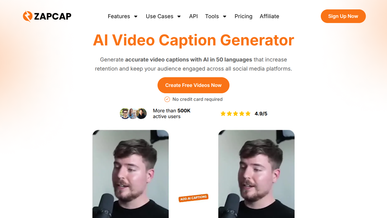 ZapCap Interface Screenshot - Writing & Editing Tool