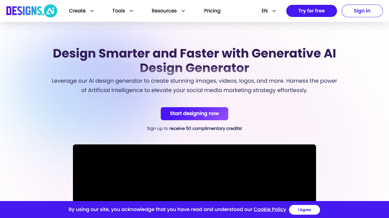 designs.ai Interface Screenshot - Writing & Editing Tool