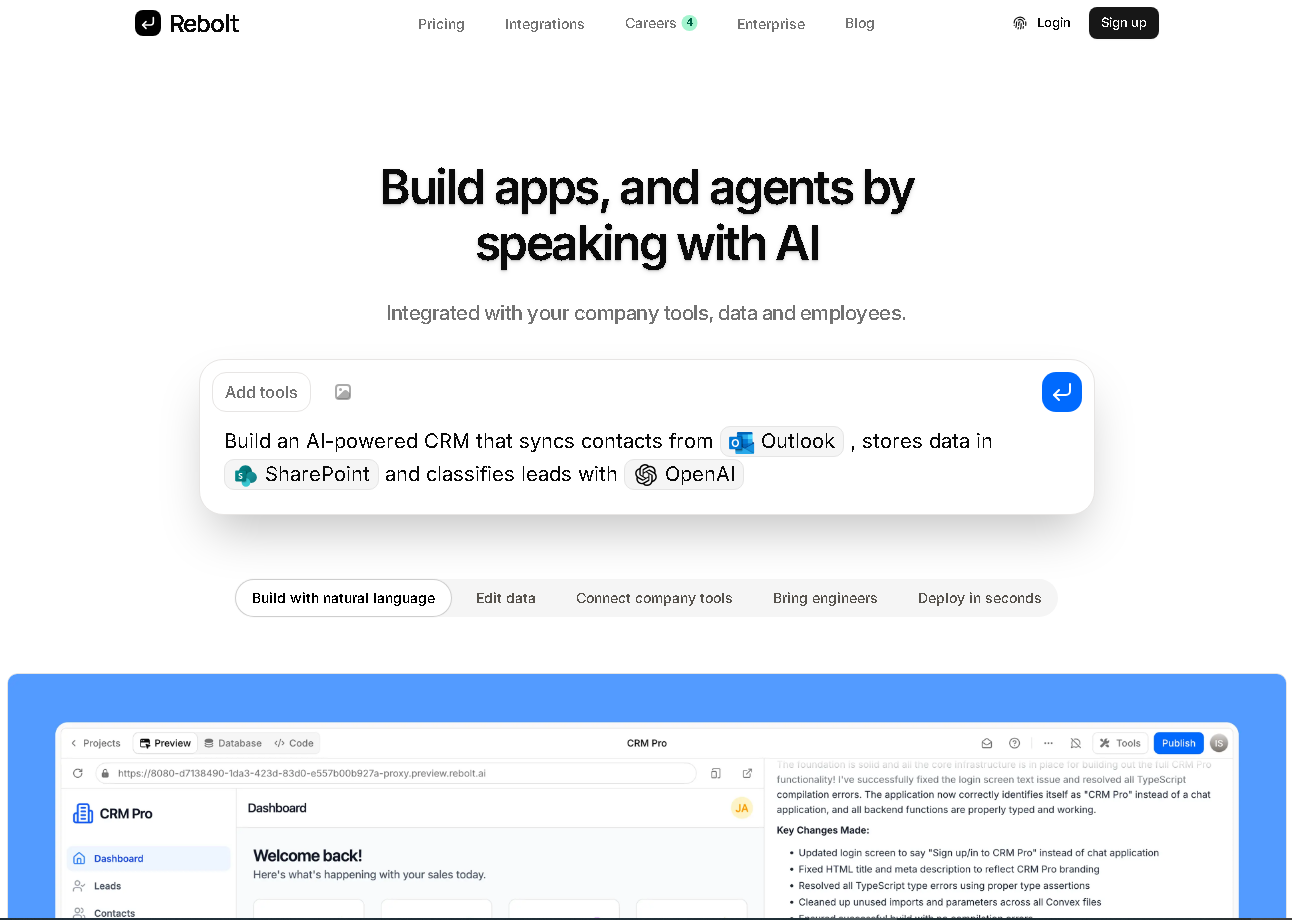 rebolt.ai Interface Screenshot - Writing & Editing Tool