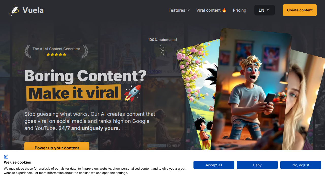 vuela.ai Interface Screenshot - Video & Animation Tool