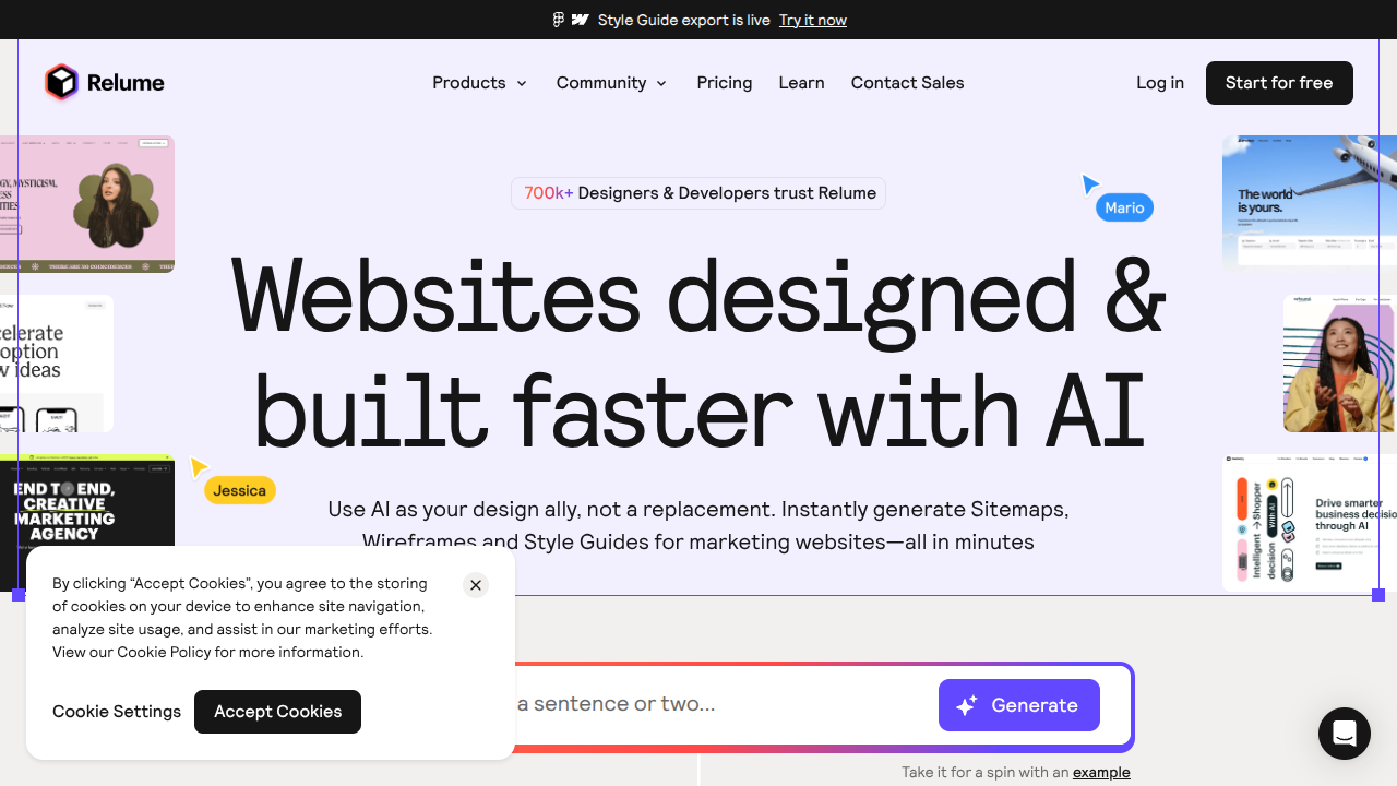 library.relume.io Interface Screenshot - Writing & Editing Tool