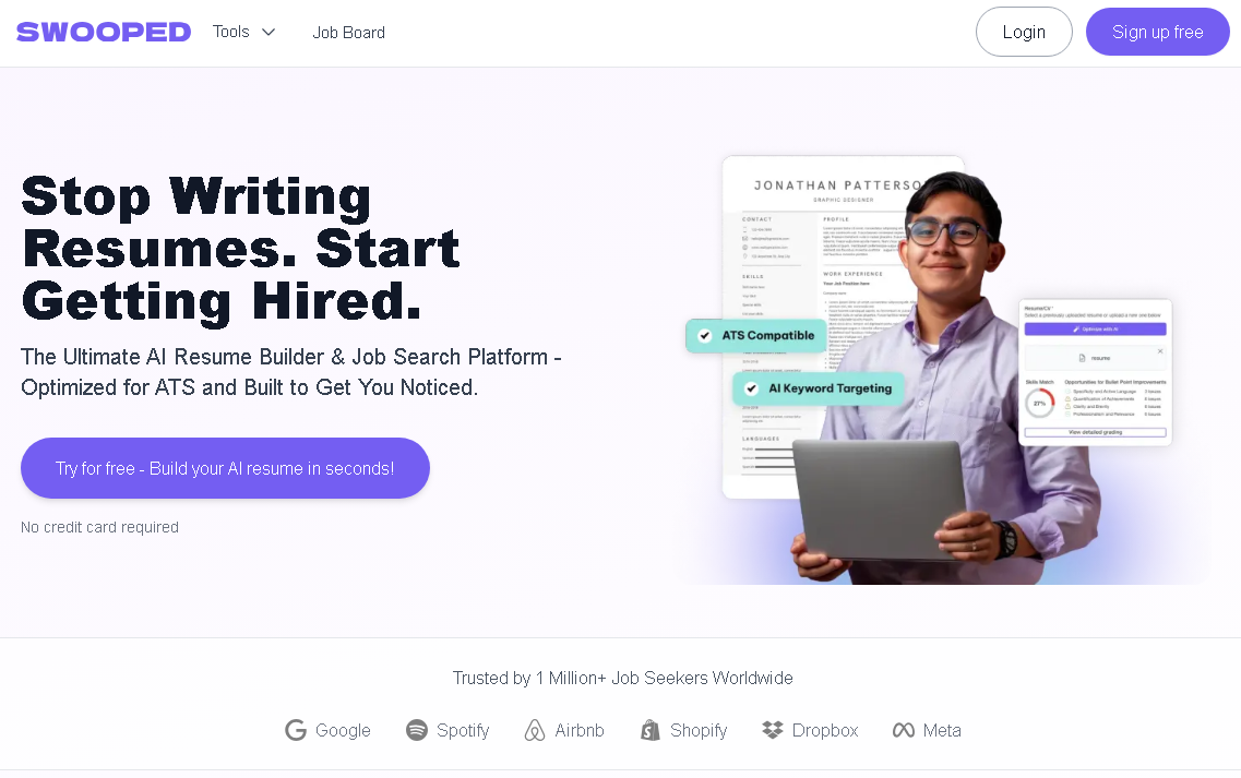 swooped.co Interface Screenshot - Writing & Editing Tool