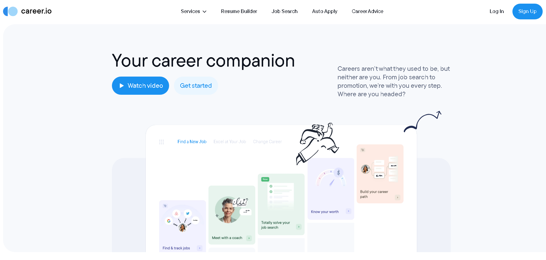 career.io Interface Screenshot - Writing & Editing Tool