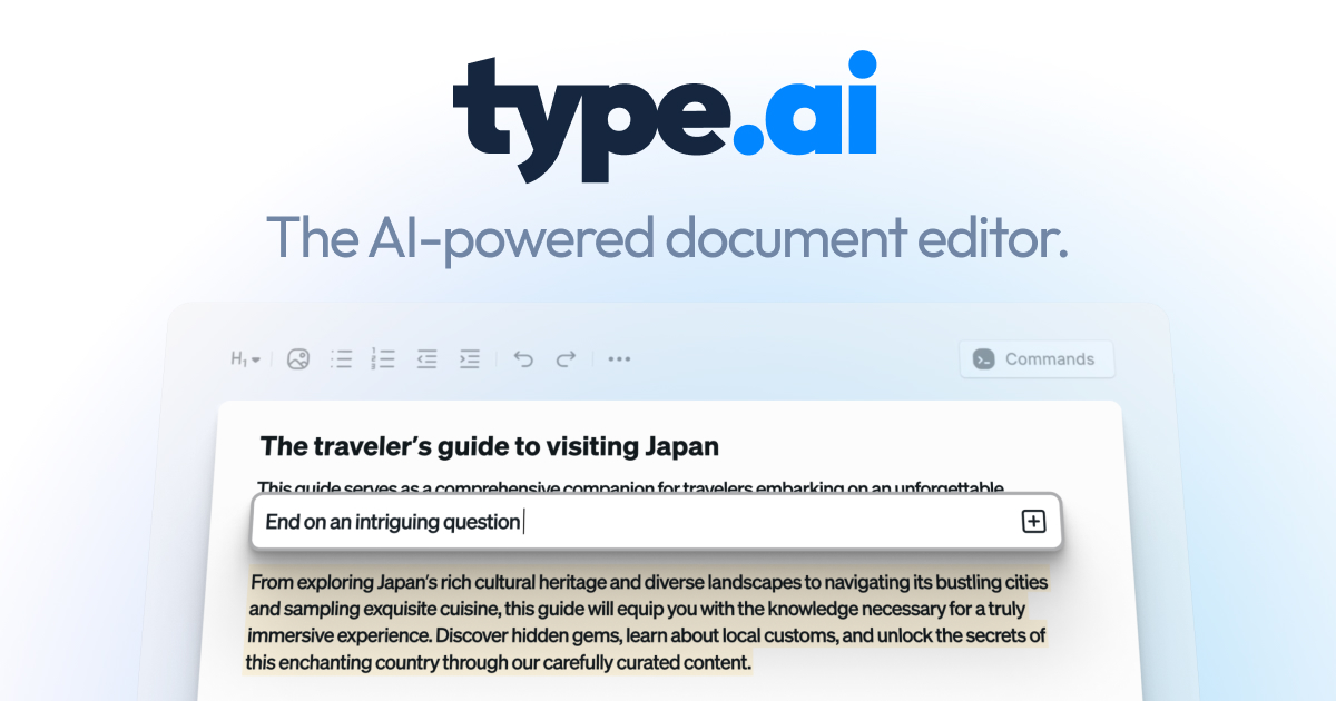 Type.ai Logo - Writing & Editing Tool