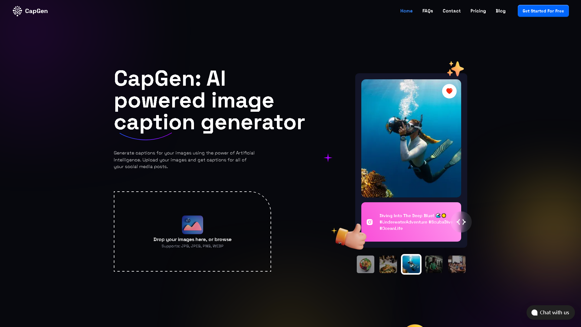 CapGen Interface Screenshot - Writing & Editing Tool