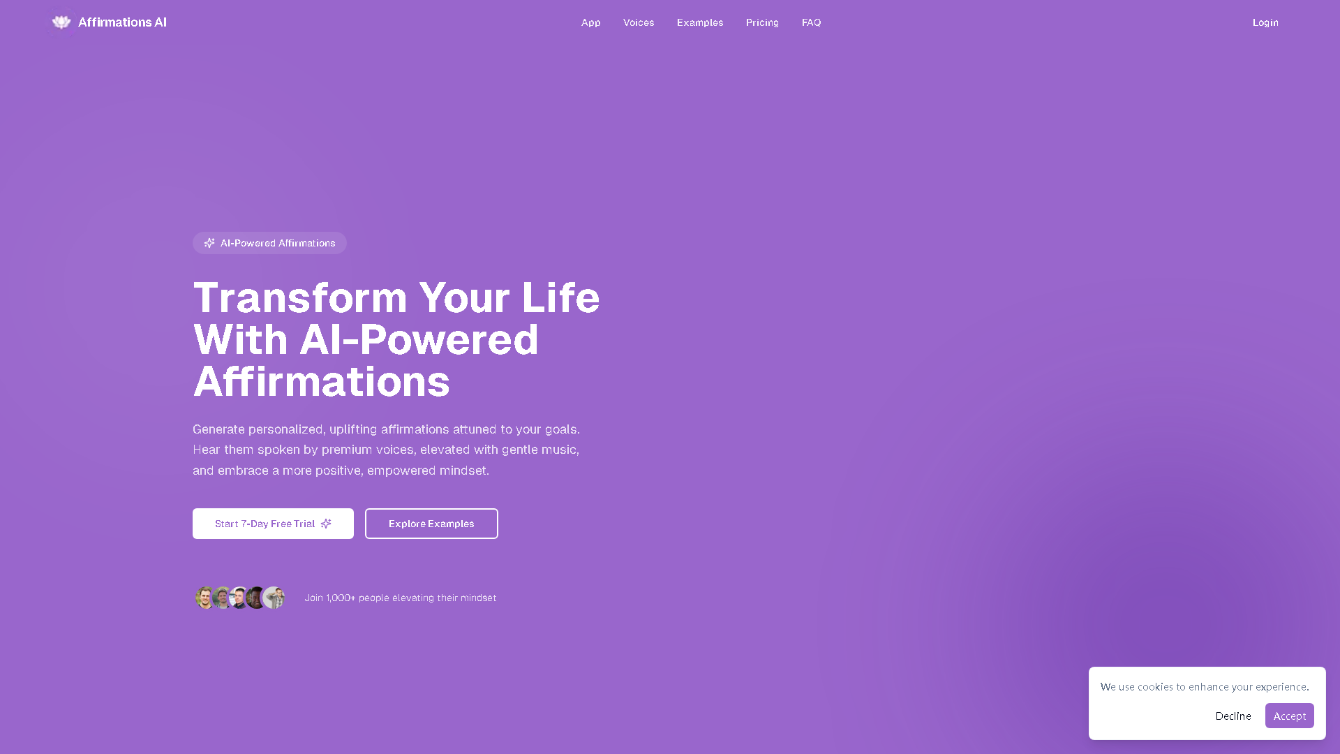 Affirmations AI Interface Screenshot - Writing & Editing Tool
