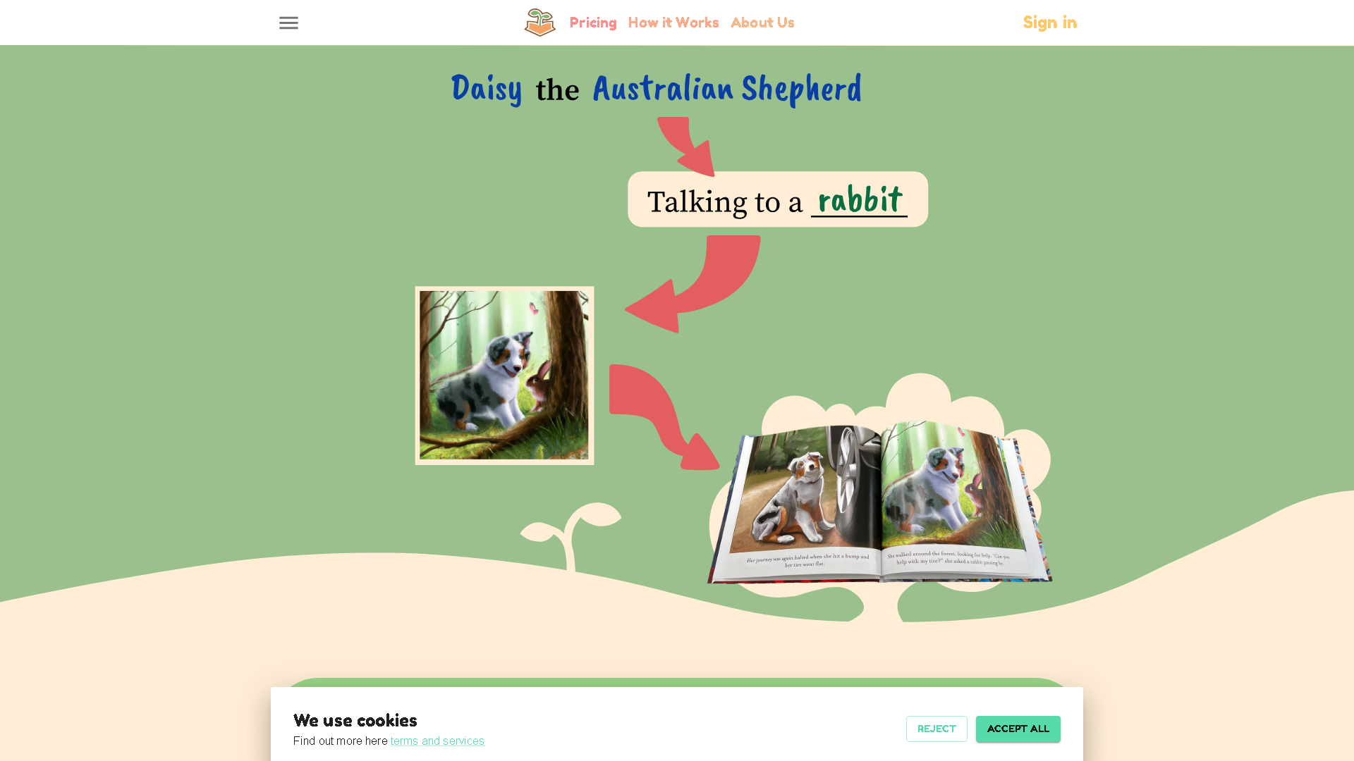 Your Own Story Book Interface Screenshot - Writing & Editing Tool