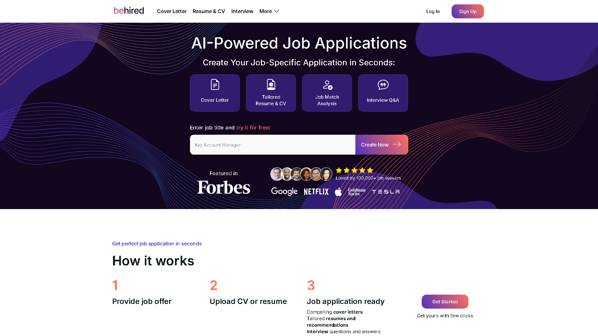 Behired Interface Screenshot - Writing & Editing Tool