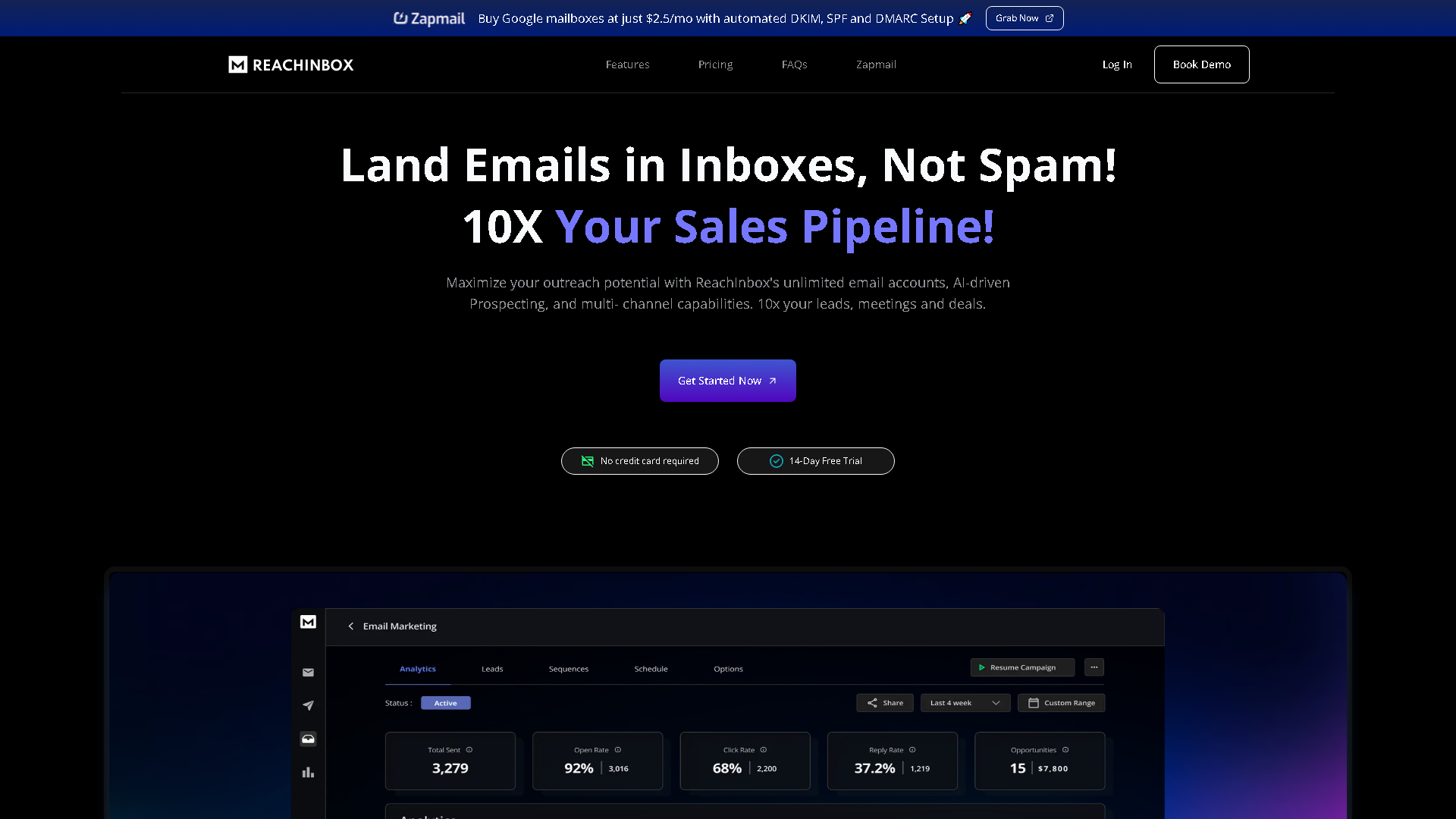 ReachInbox Interface Screenshot - Marketing & Advertising Tool