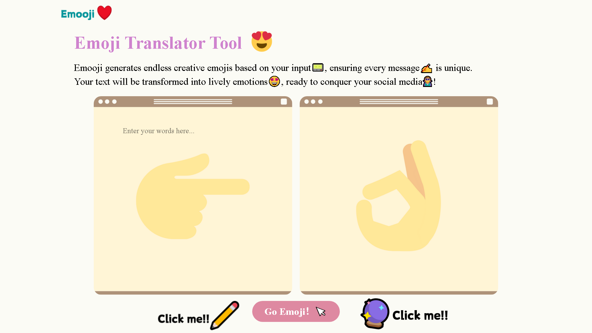 Emooji Interface Screenshot - Art & Creative Design Tool