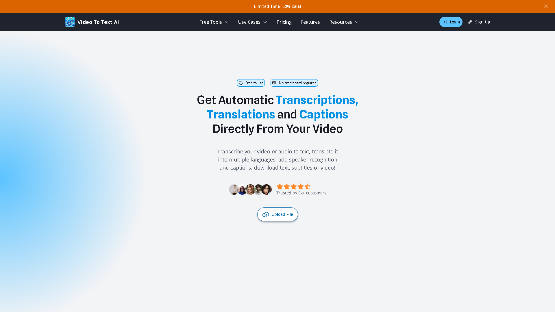 VideoToTextAI Interface Screenshot - Writing & Editing Tool