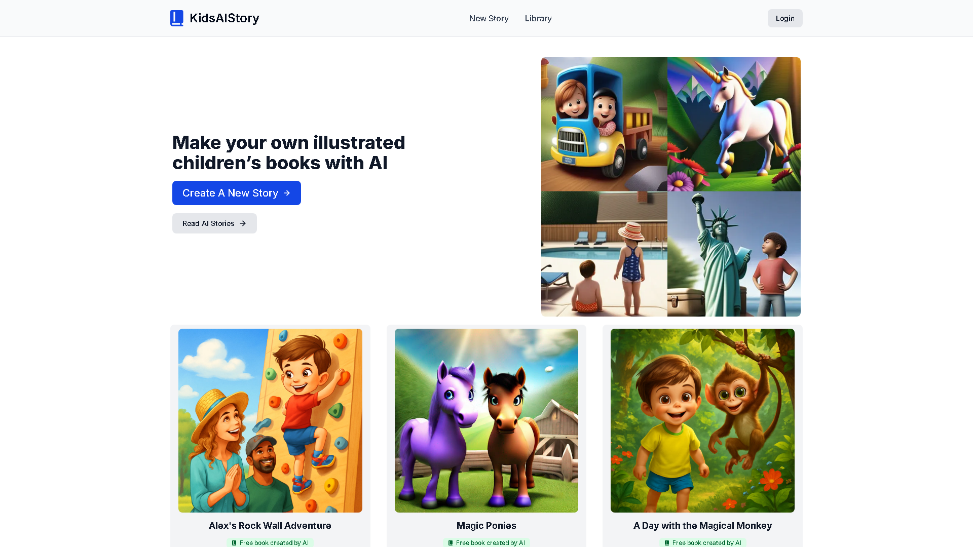 KidsAIStory Interface Screenshot - Writing & Editing Tool