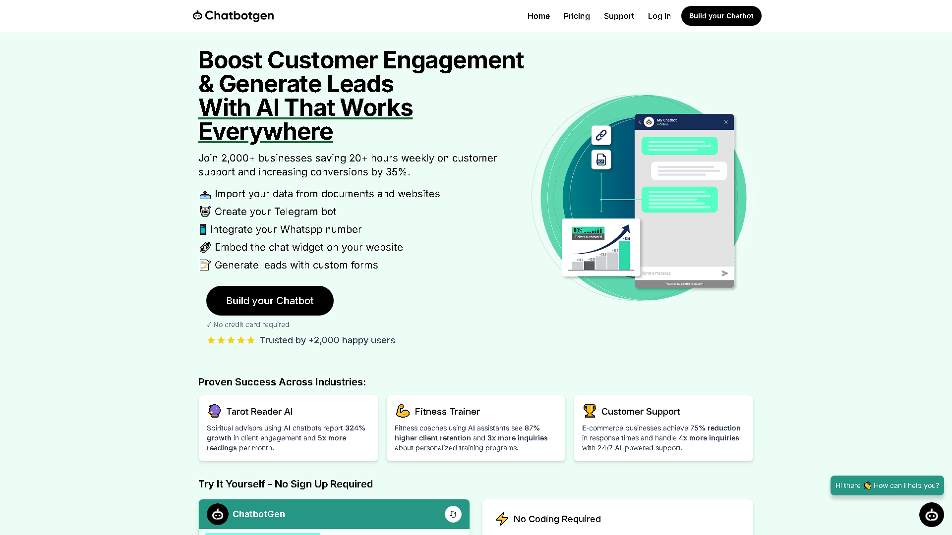 ChatbotGen Interface Screenshot - Writing & Editing Tool