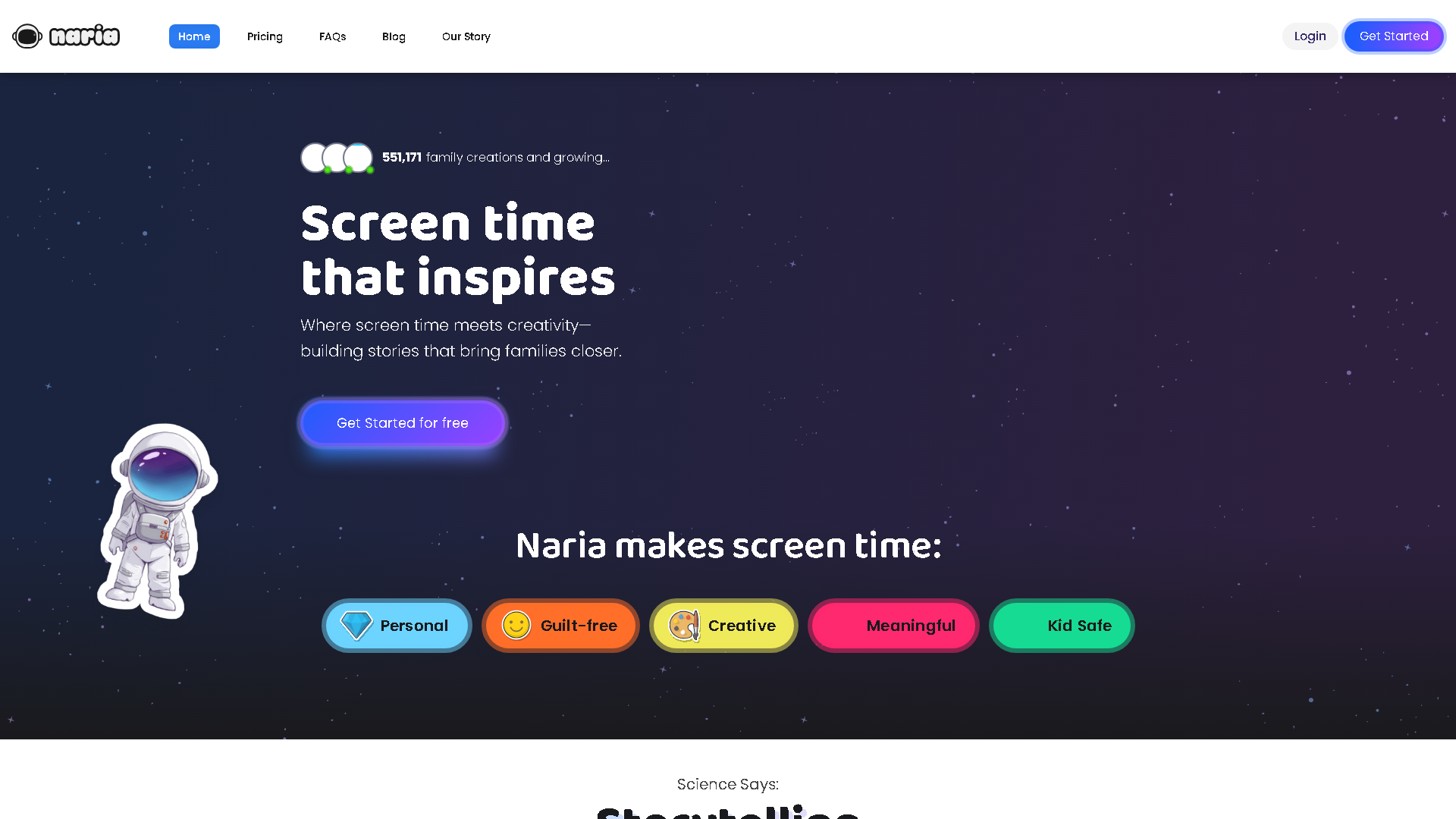 Naria Interface Screenshot - Writing & Editing Tool