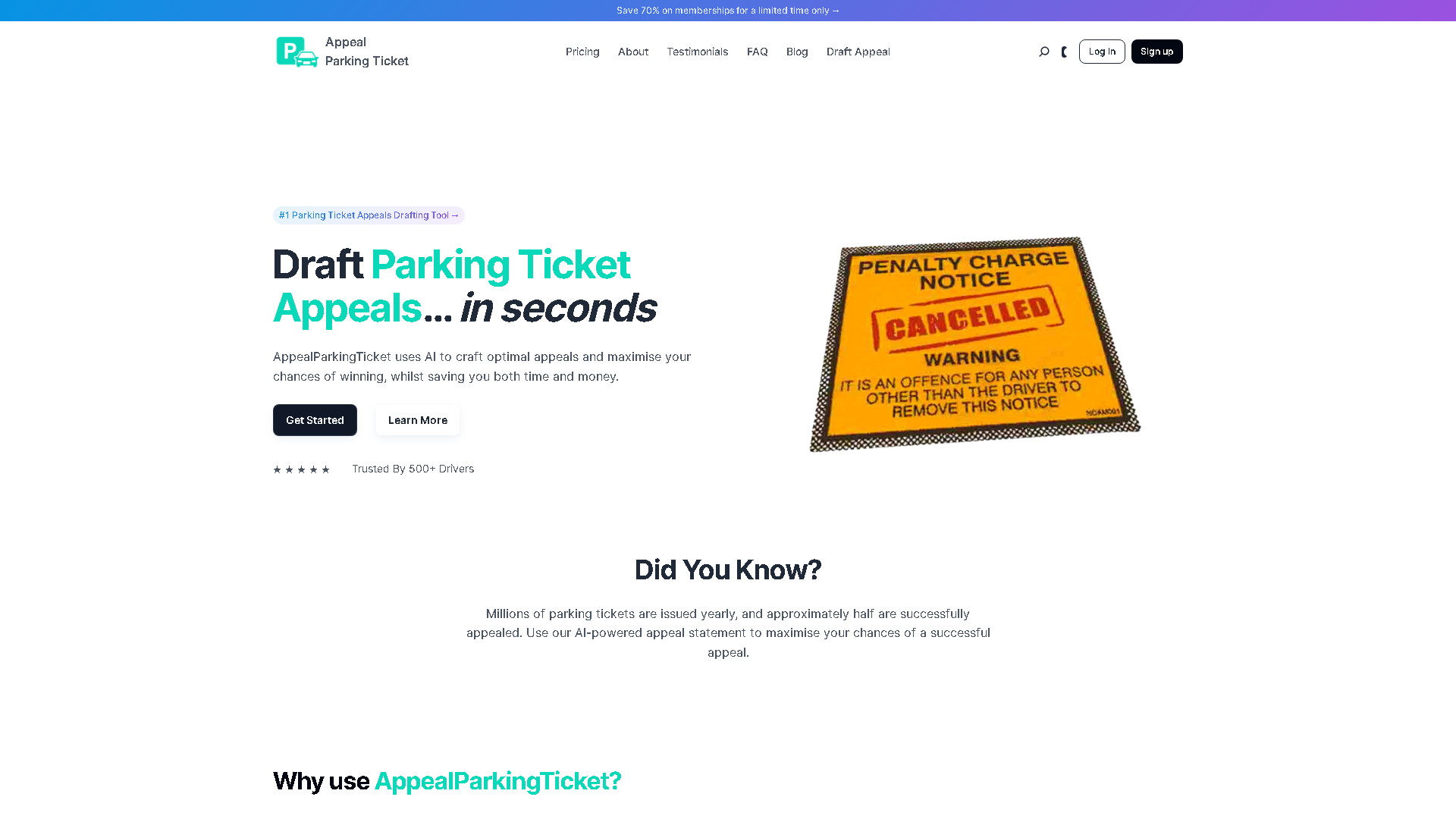 AppealParkingTicket Interface Screenshot - Writing & Editing Tool