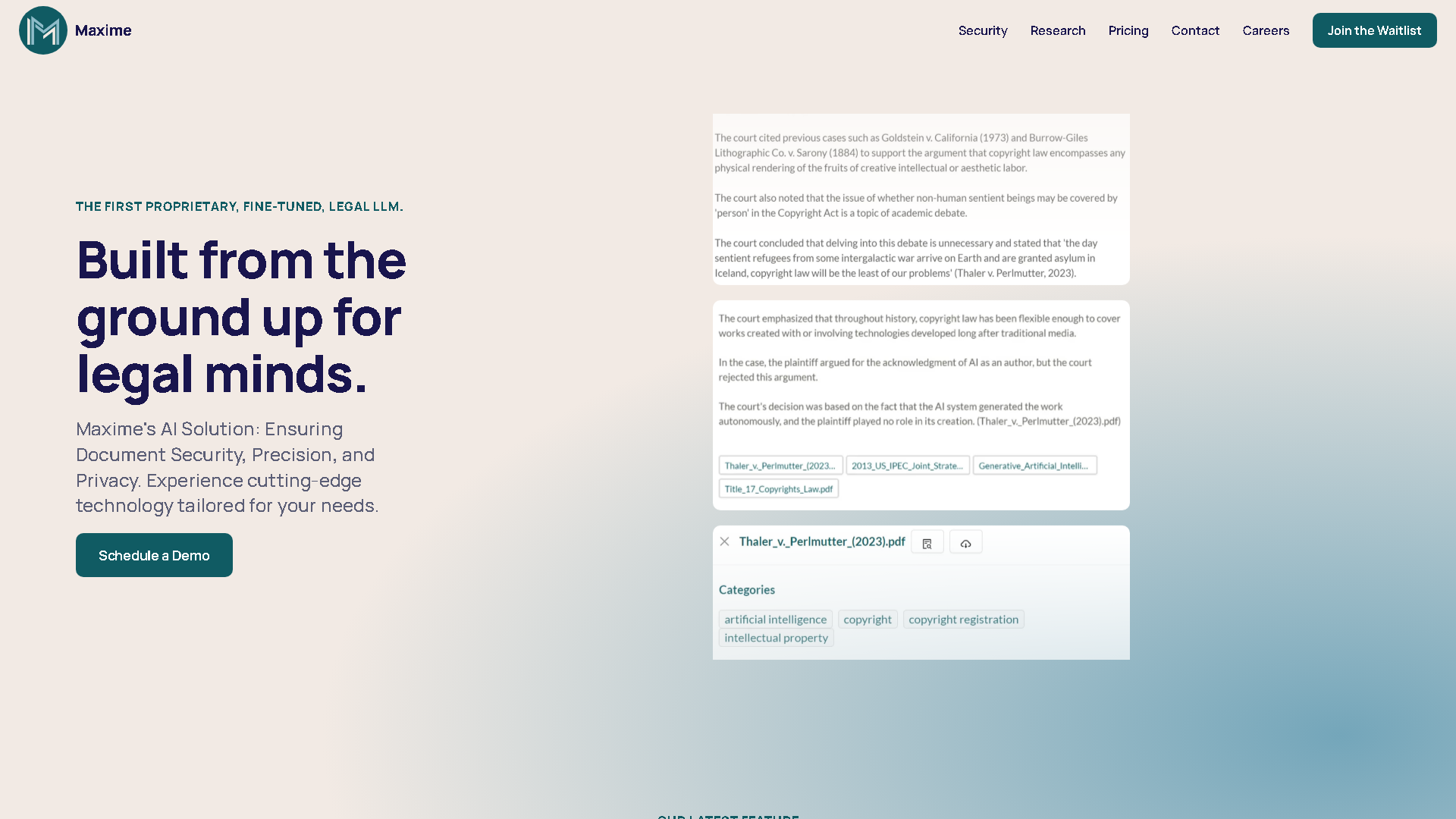 Maxime Tools Interface Screenshot - Legal & Finance Tool