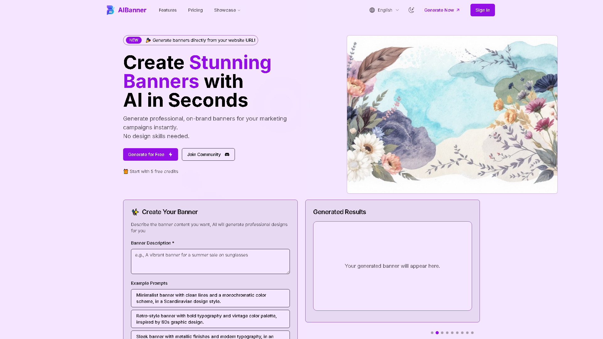 AIBanner Interface Screenshot - Art & Creative Design Tool