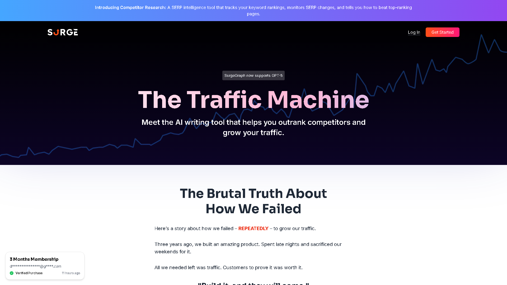 SurgeGraph Interface Screenshot - Writing & Editing Tool