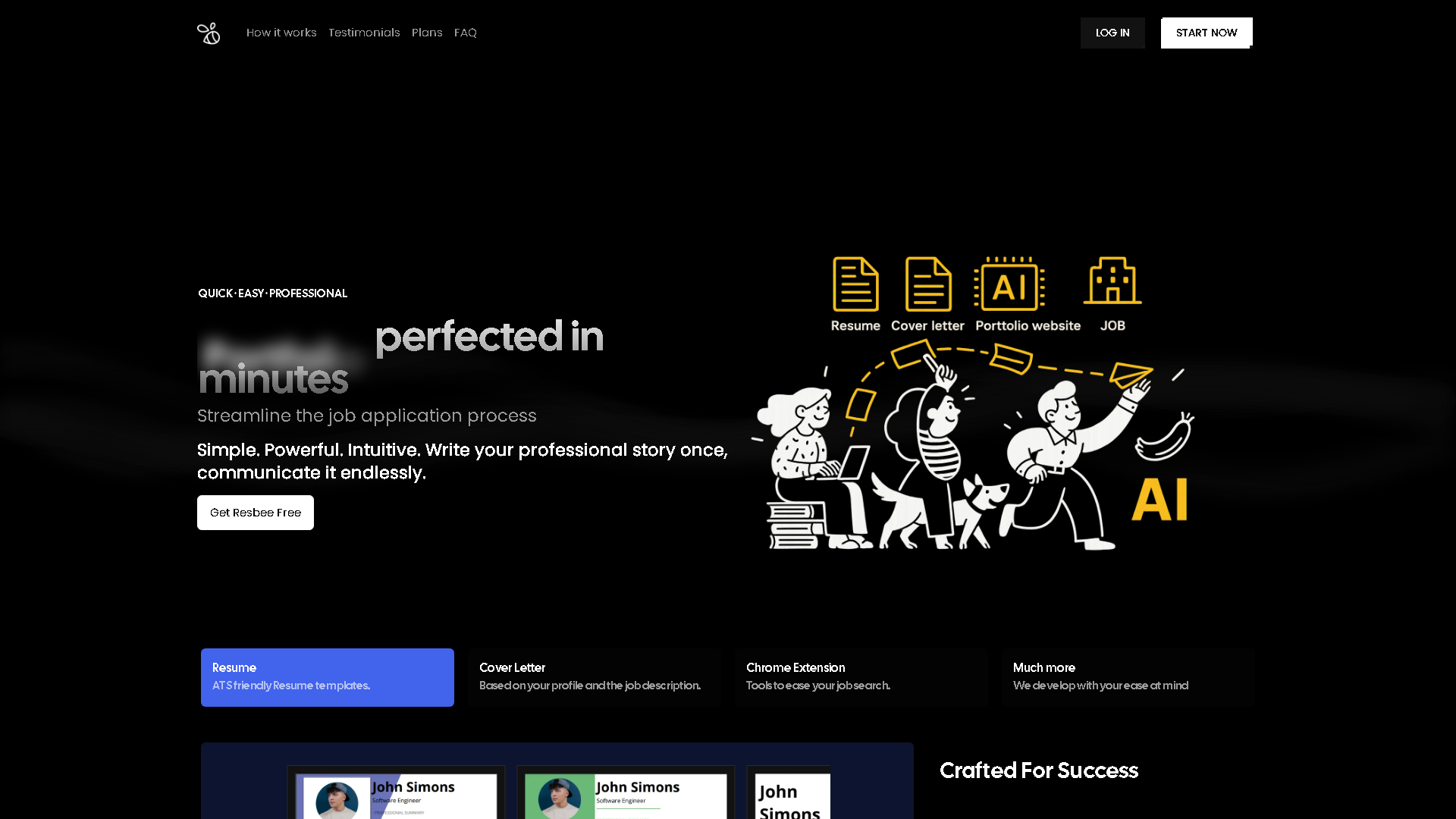 ResBee Interface Screenshot - Writing & Editing Tool