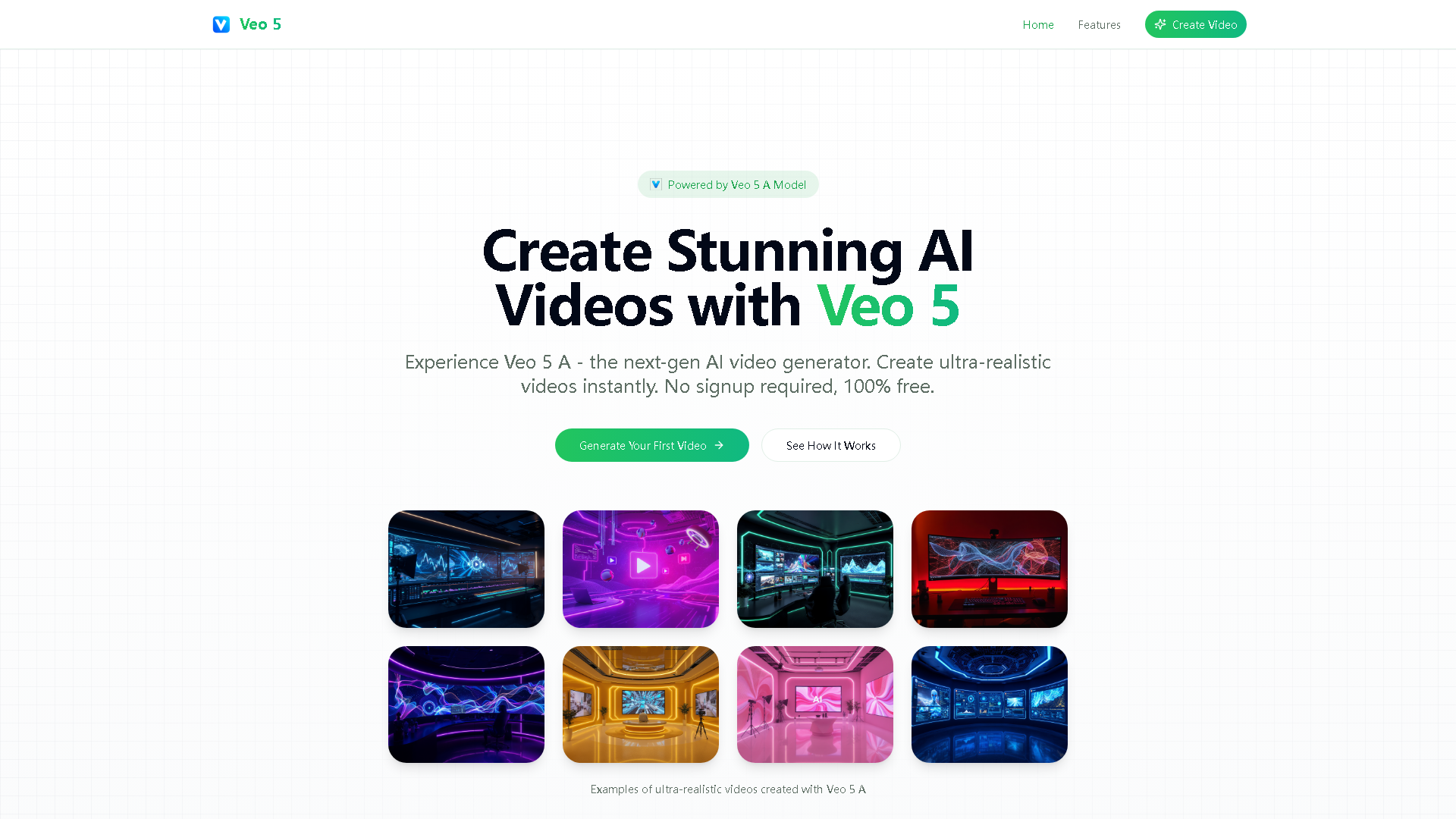 Veo 5 AI Interface Screenshot - Video & Animation Tool
