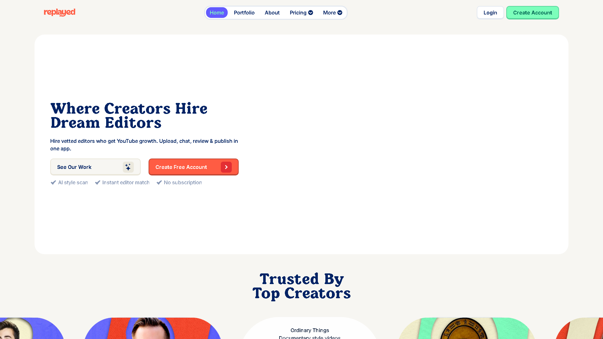 Replayed Interface Screenshot - Social Media Tool