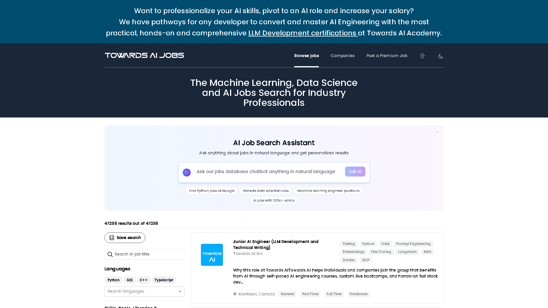 AI Jobs Interface Screenshot - Office & Productivity Tool