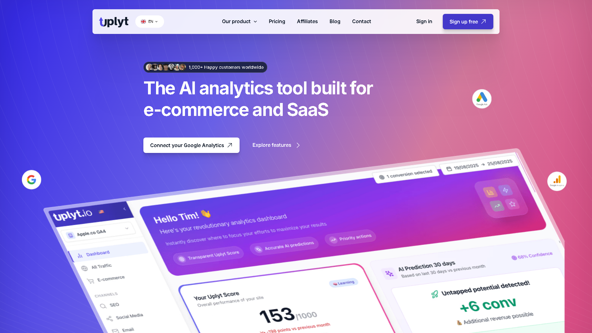 Uplyt Interface Screenshot - Marketing & Advertising Tool