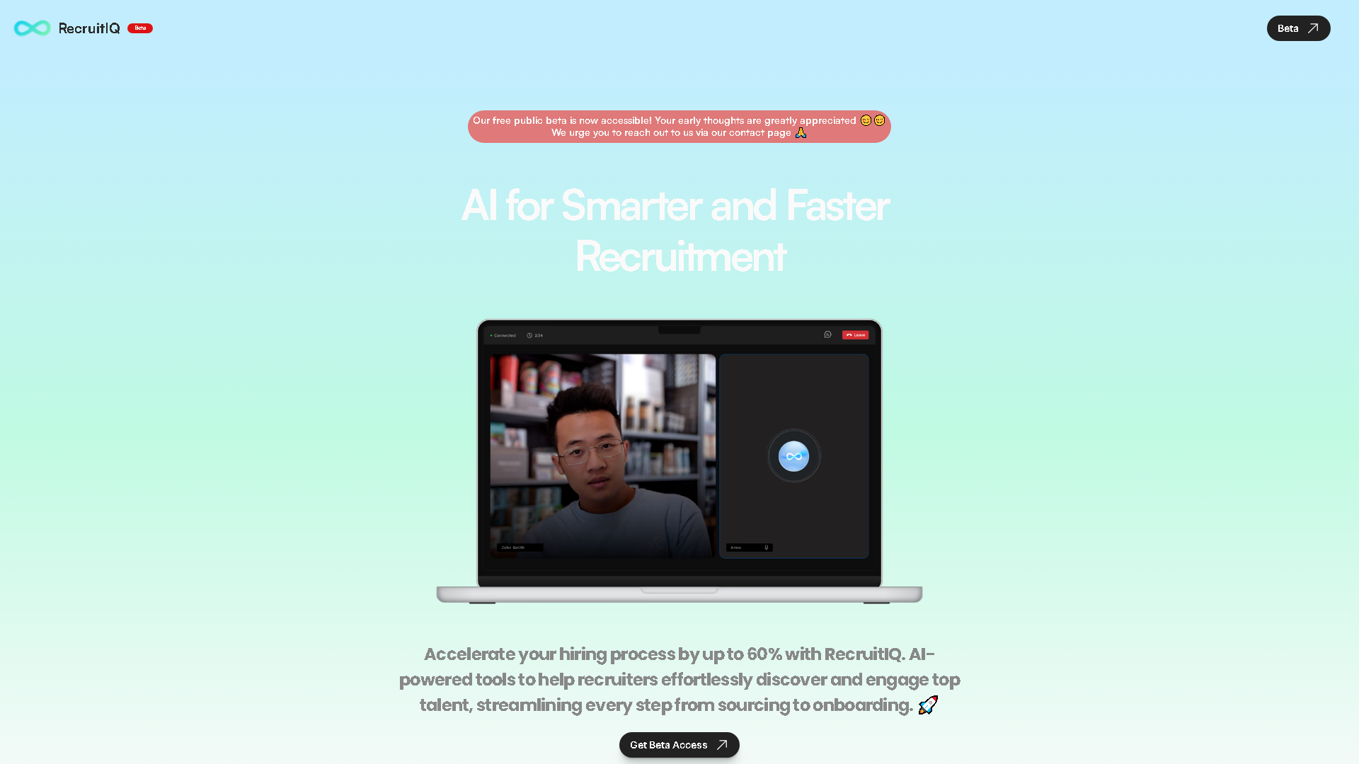 RecruitIQ Interface Screenshot - Writing & Editing Tool