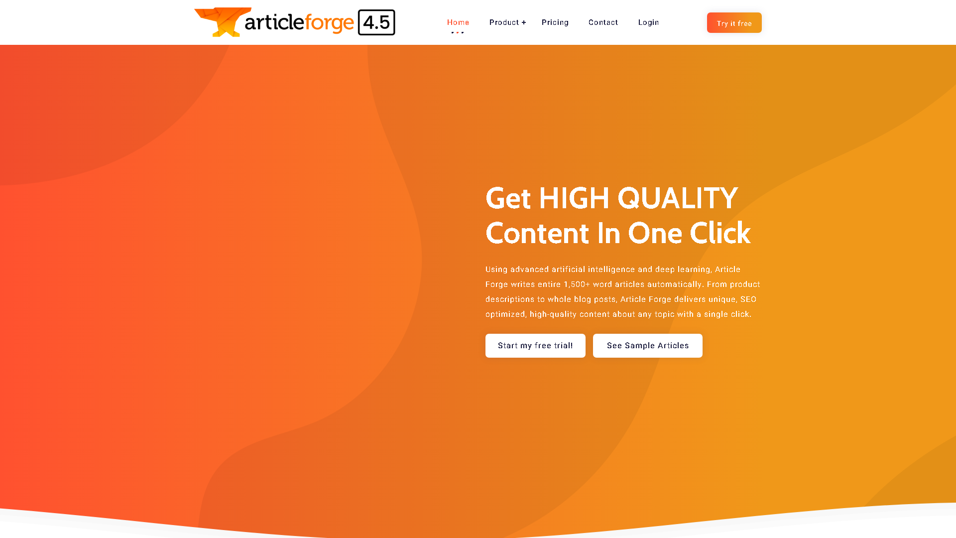 Article Forge Interface Screenshot - Writing & Editing Tool