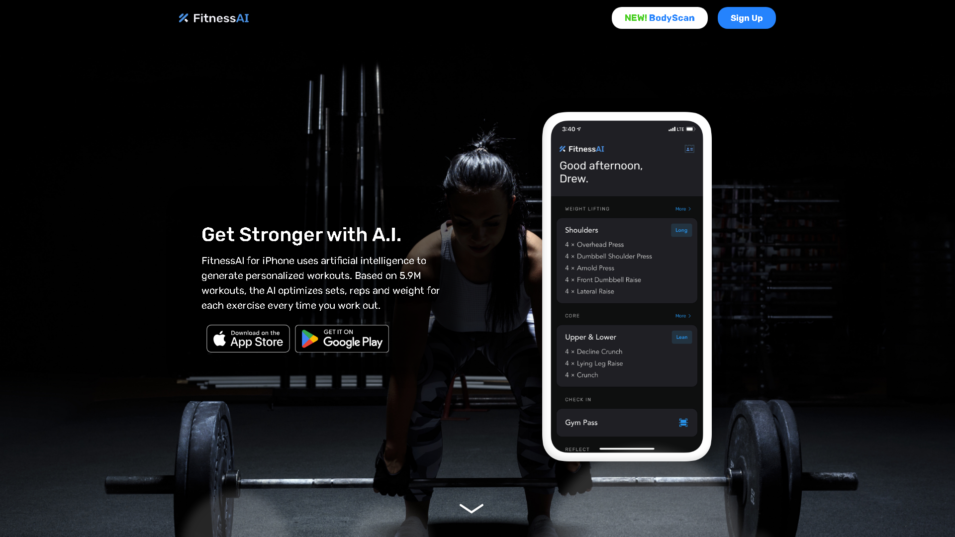 FitnessAI Interface Screenshot - Daily Life Tool