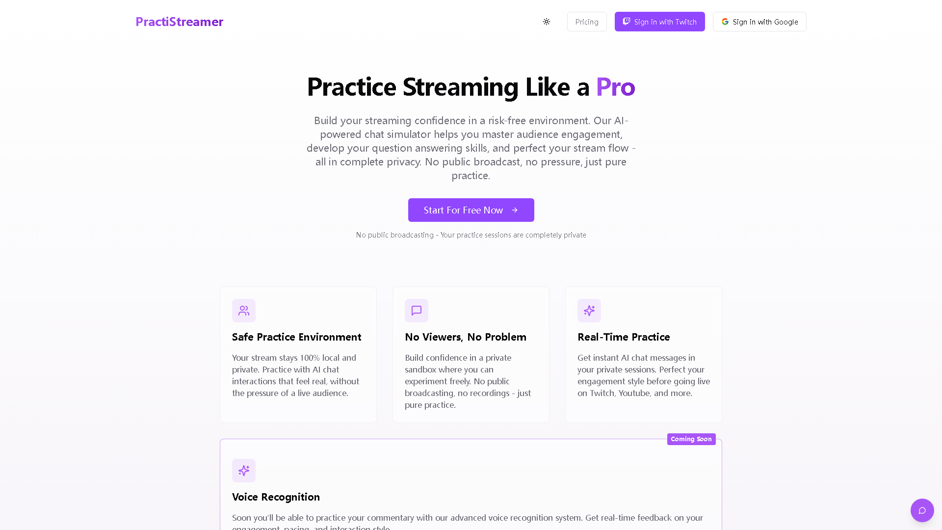 PractiStreamer Interface Screenshot - Writing & Editing Tool