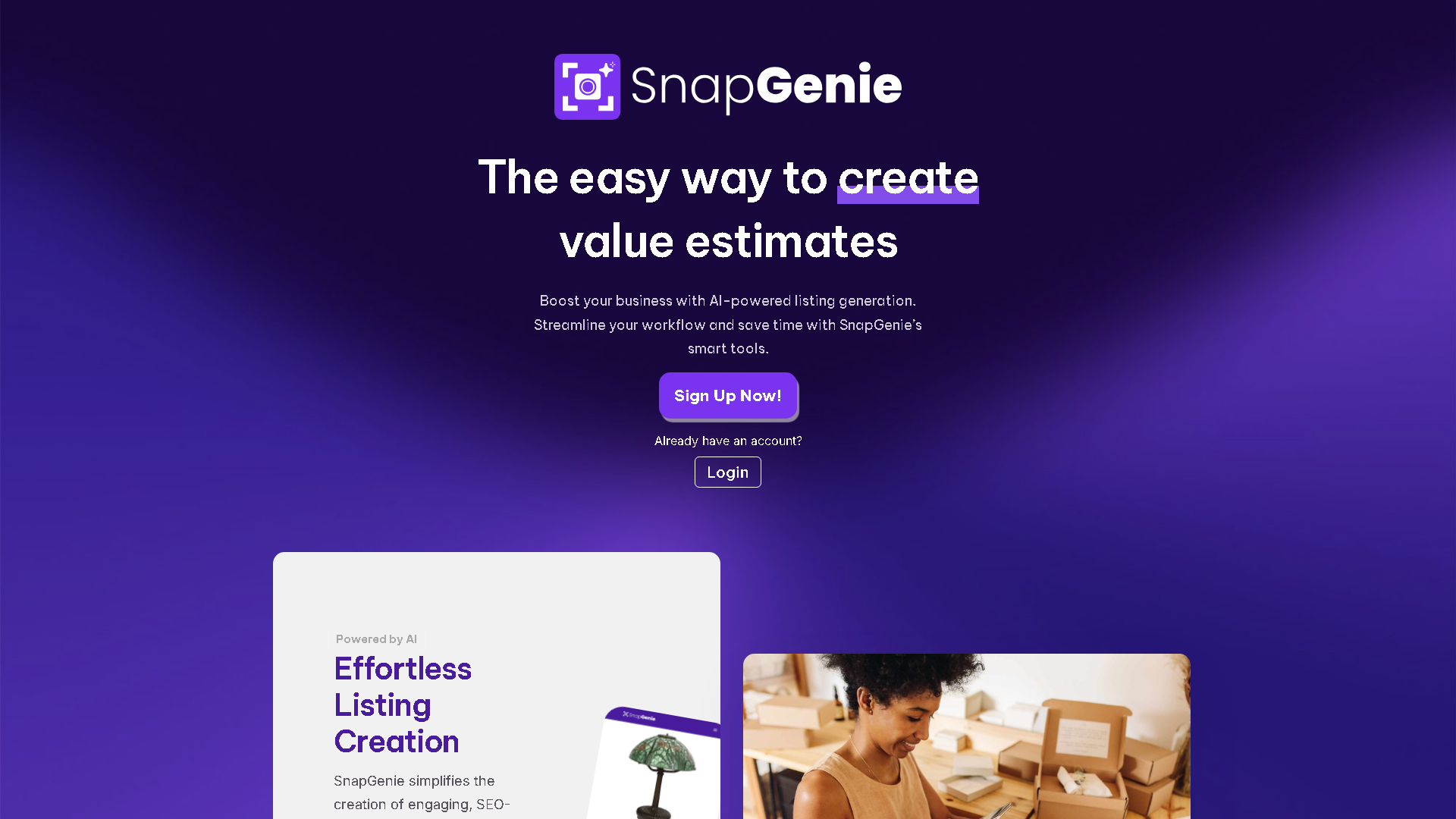 SnapGenie Interface Screenshot - Writing & Editing Tool