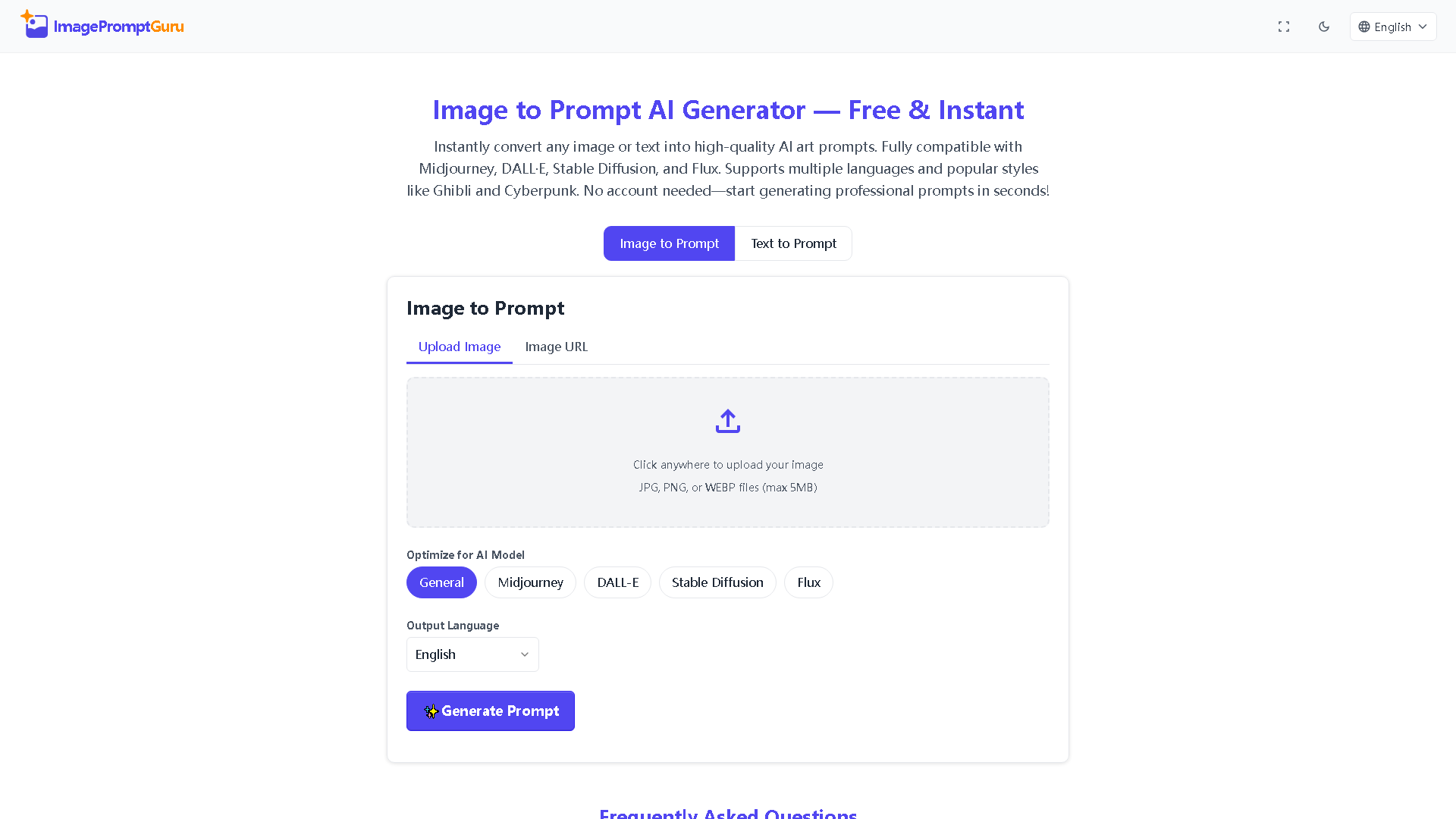 ImagePromptGuru.net Interface Screenshot - Writing & Editing Tool