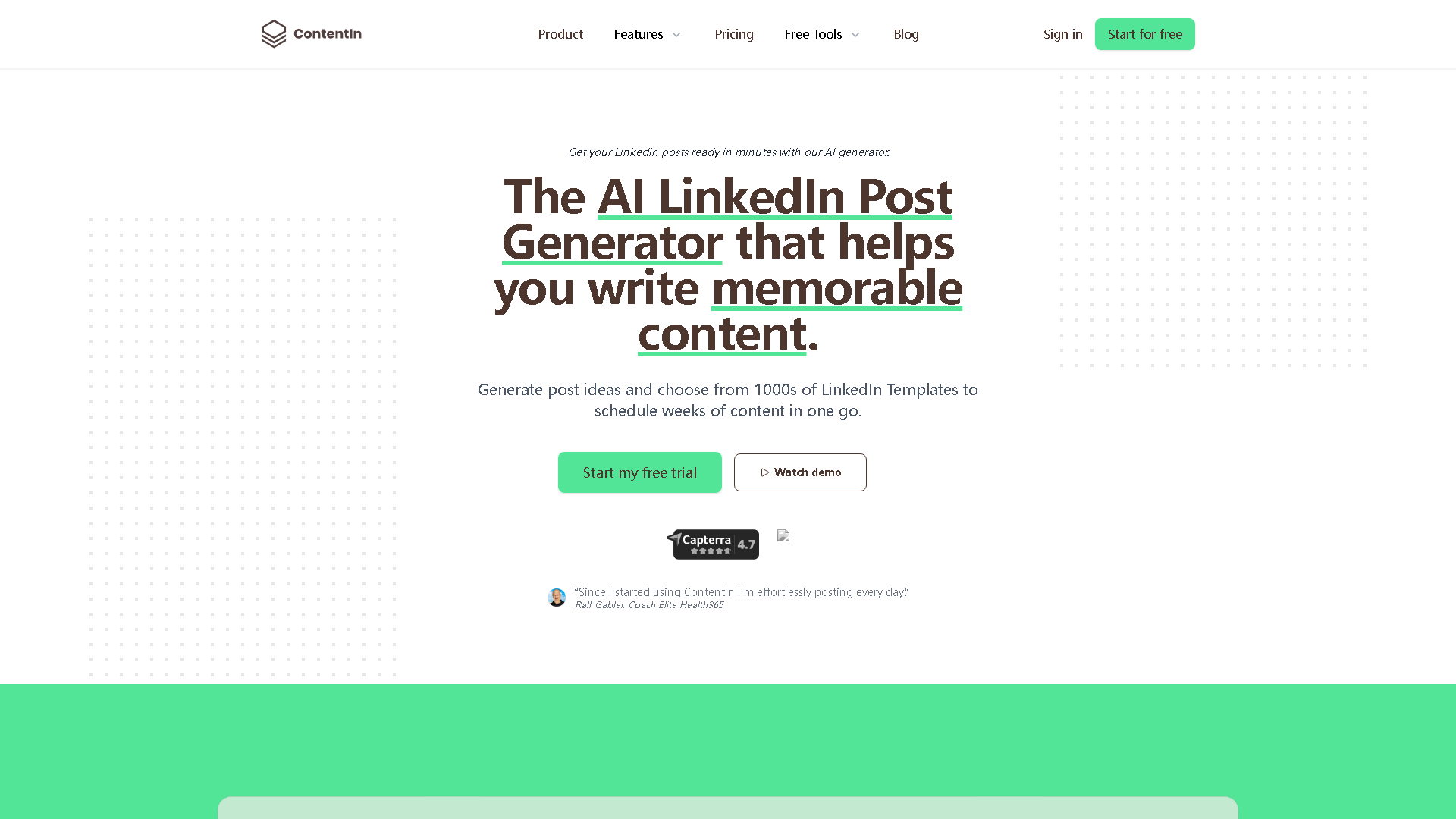 ContentIn Interface Screenshot - Writing & Editing Tool