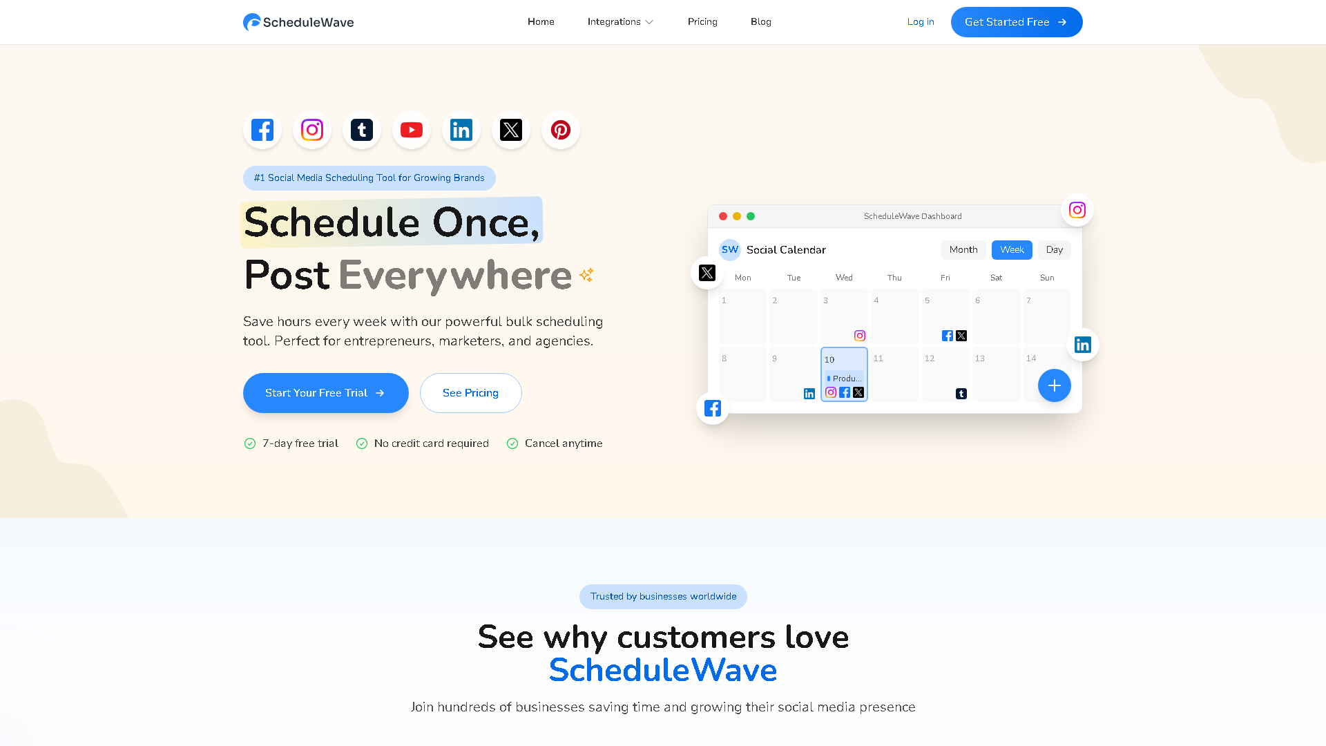 ScheduleWave Interface Screenshot - Writing & Editing Tool