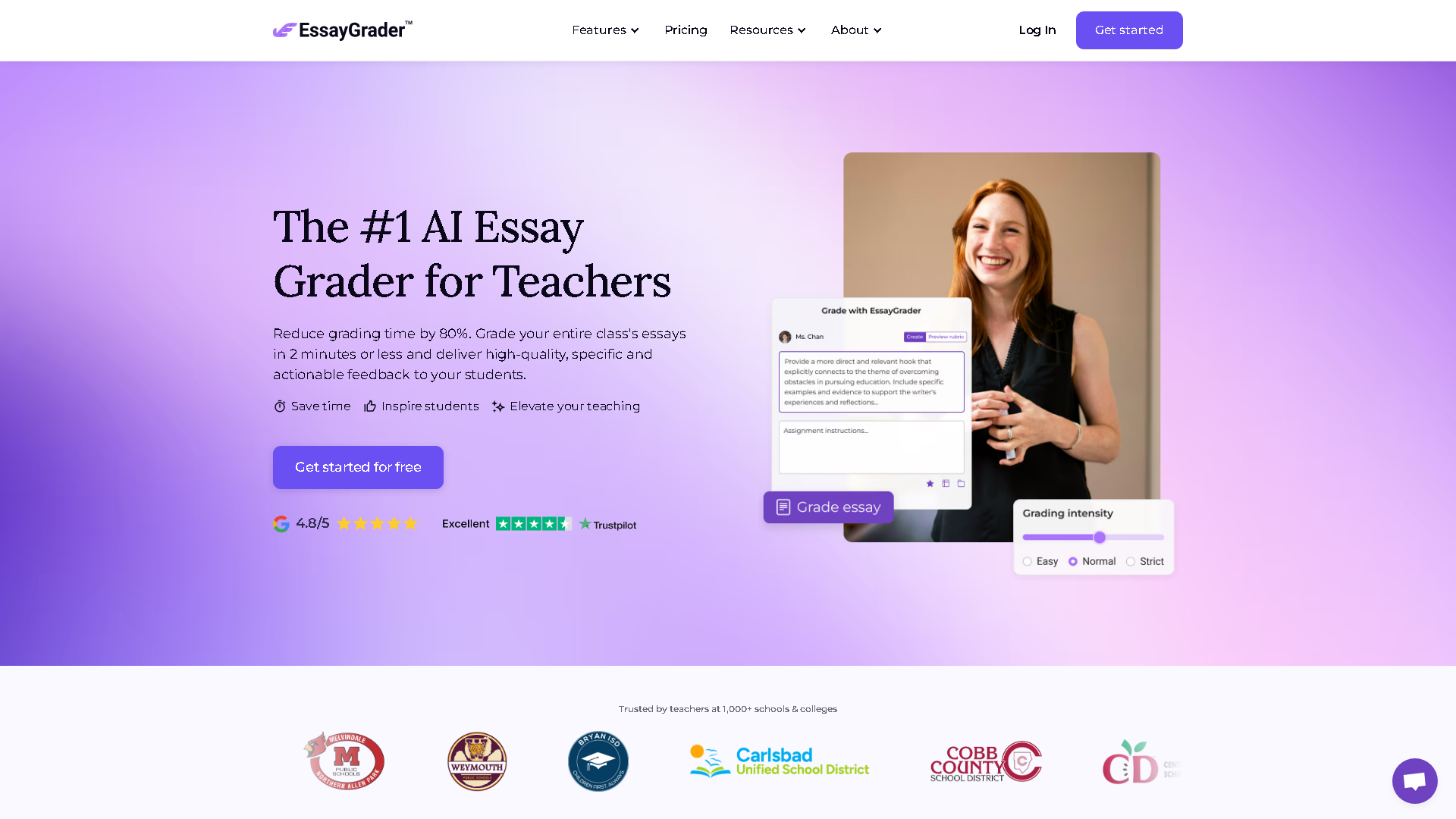 Essay Grader AI Interface Screenshot - Writing & Editing Tool