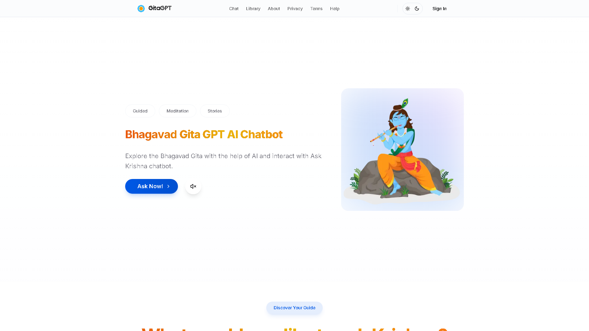 GitaGPT Interface Screenshot - Daily Life Tool