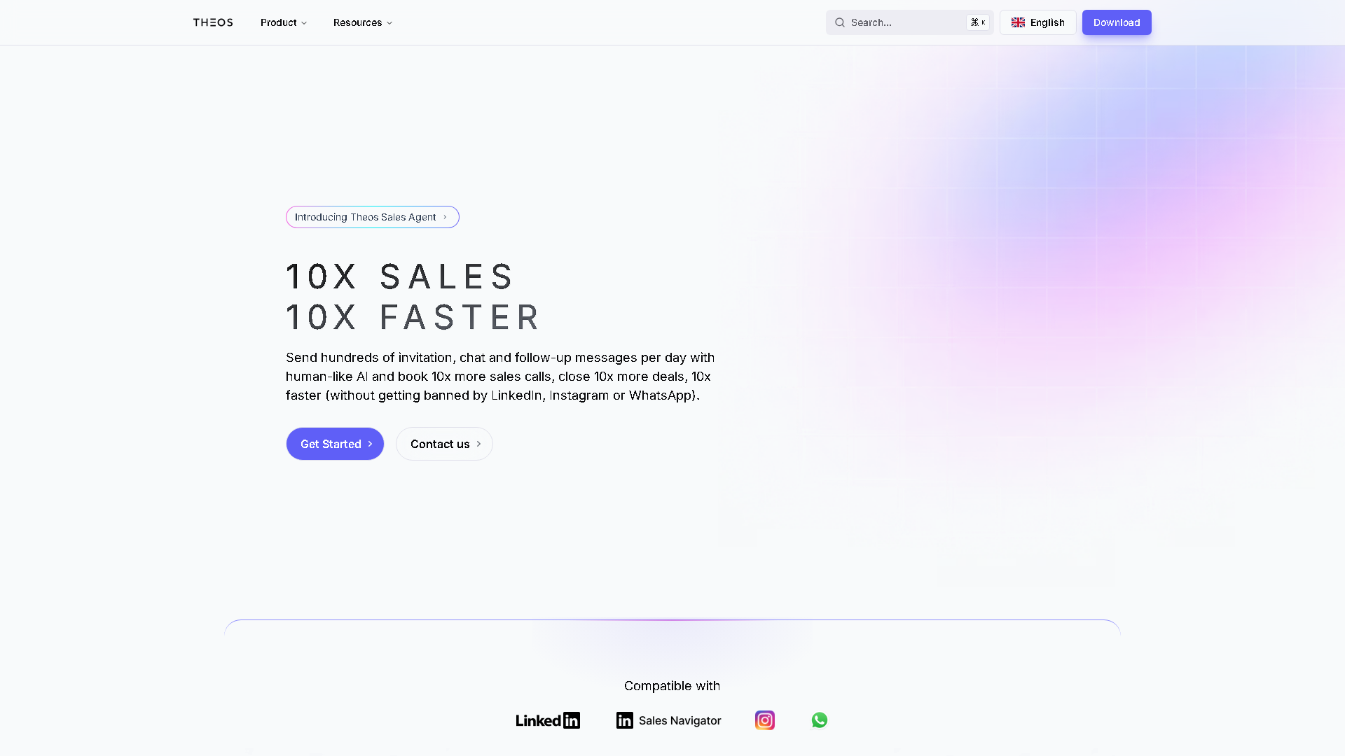 Theos Sales Copilot Interface Screenshot - Writing & Editing Tool