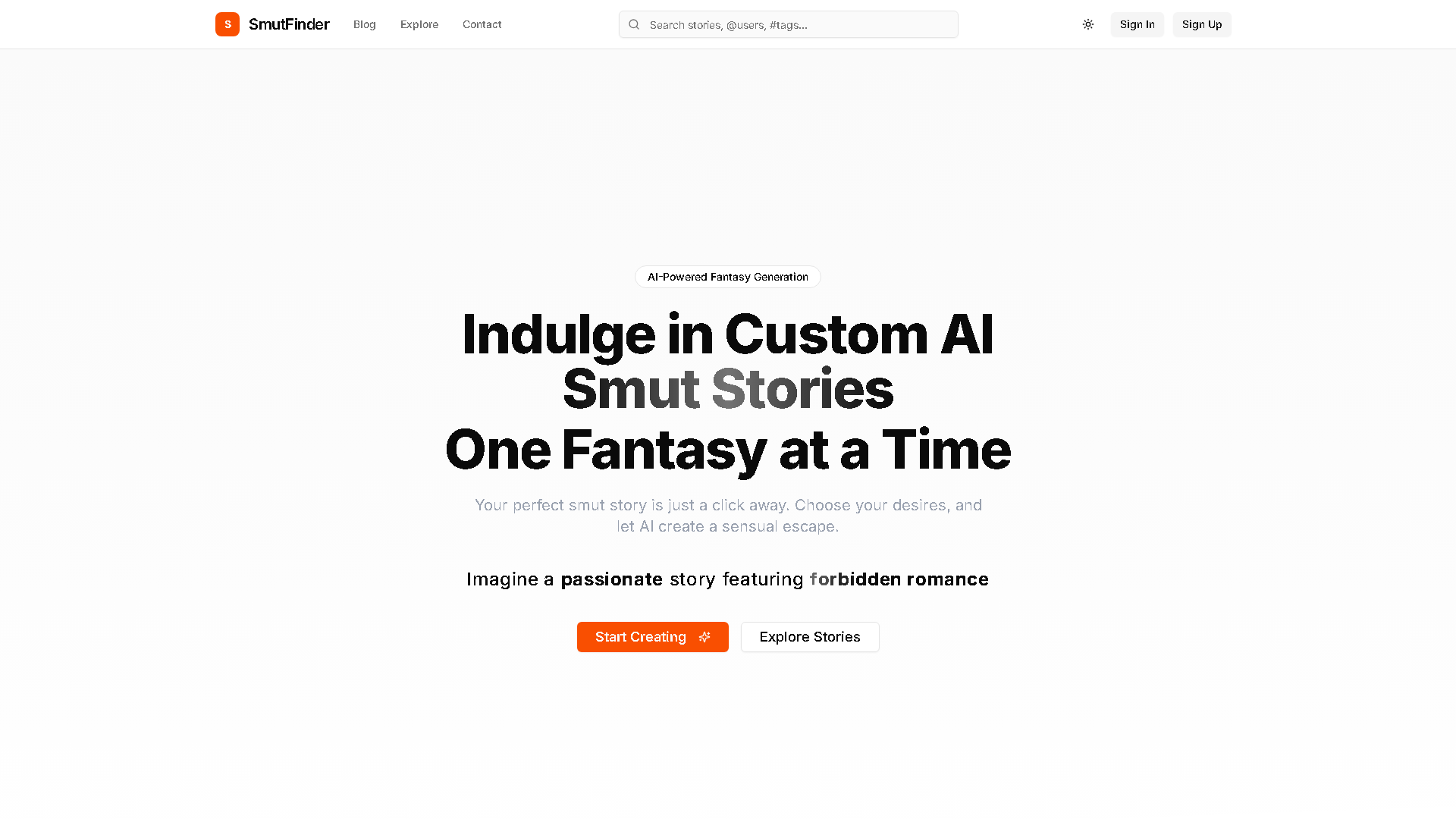 SmutFinder Interface Screenshot - Writing & Editing Tool
